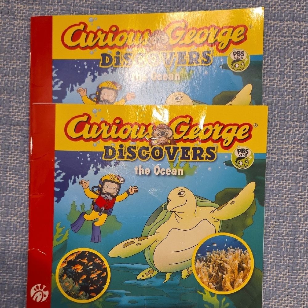 2x Curious George Discovers the Ocean Book: Chickfila